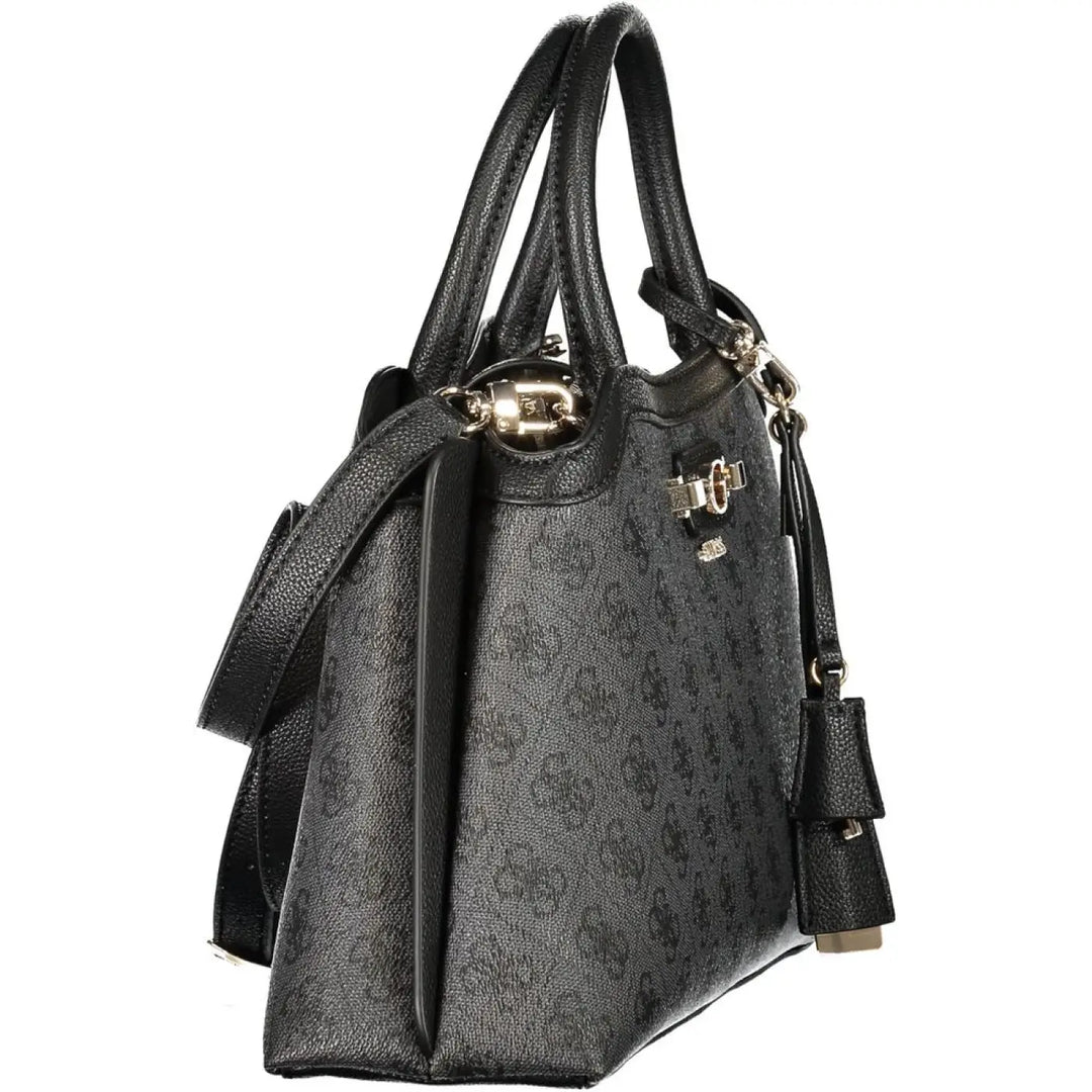 Guess Jeans Nero Poliuretano Women’s Bag with Handles and Adjustable Strap