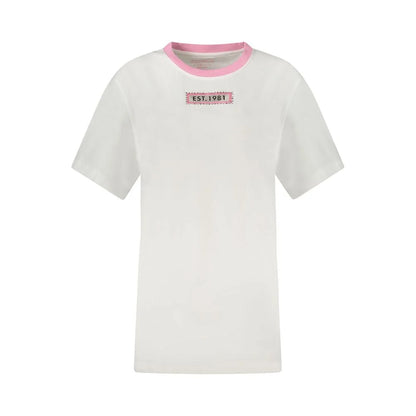 Guess Jeans White Maxi T-Shirt with Rhinestone Embellishments