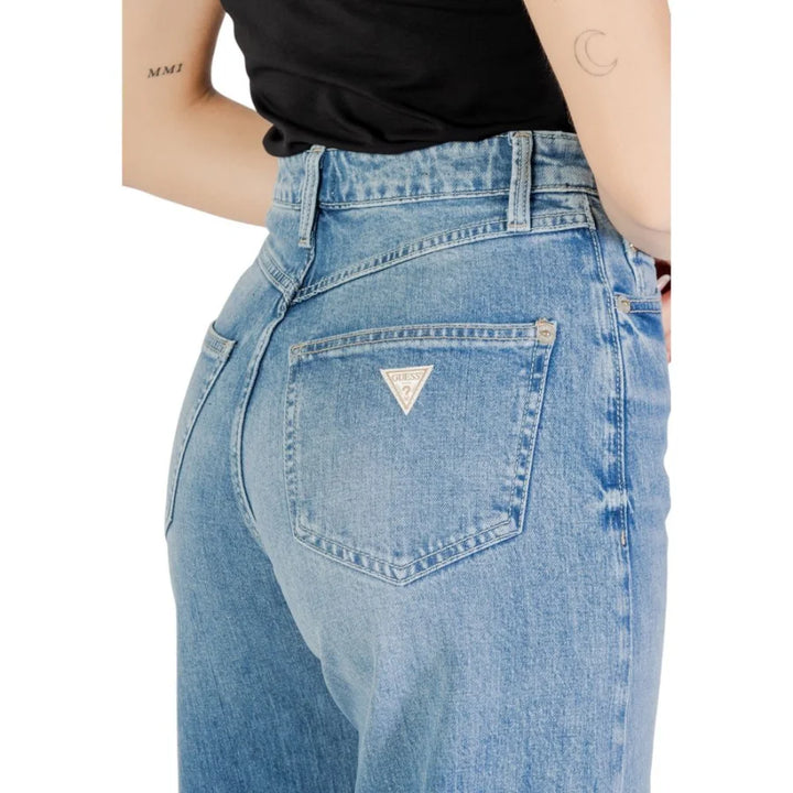 Guess Light Blue Cotton Relaxed Fit Jeans