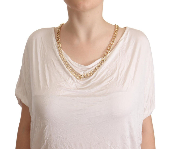 Guess By Marciano - White Short Sleeves Gold Chain T-shirt Top