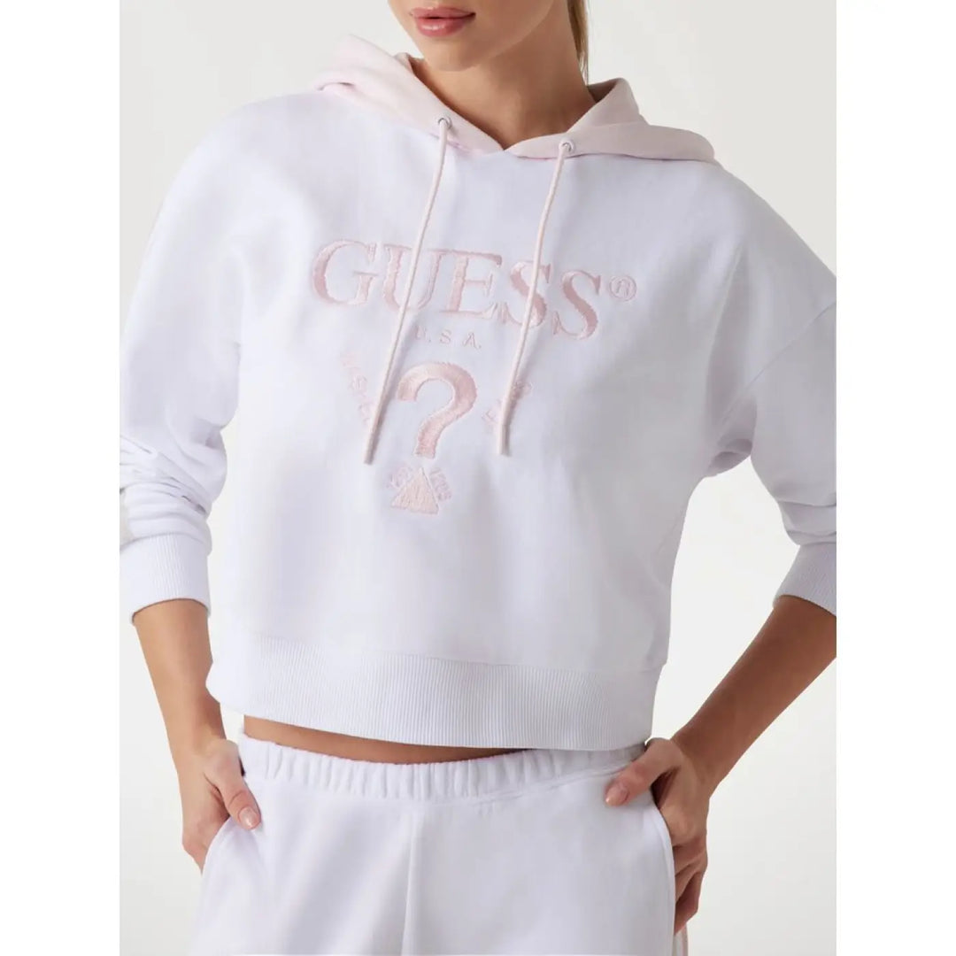 Guess White Cotton Sweatshirt