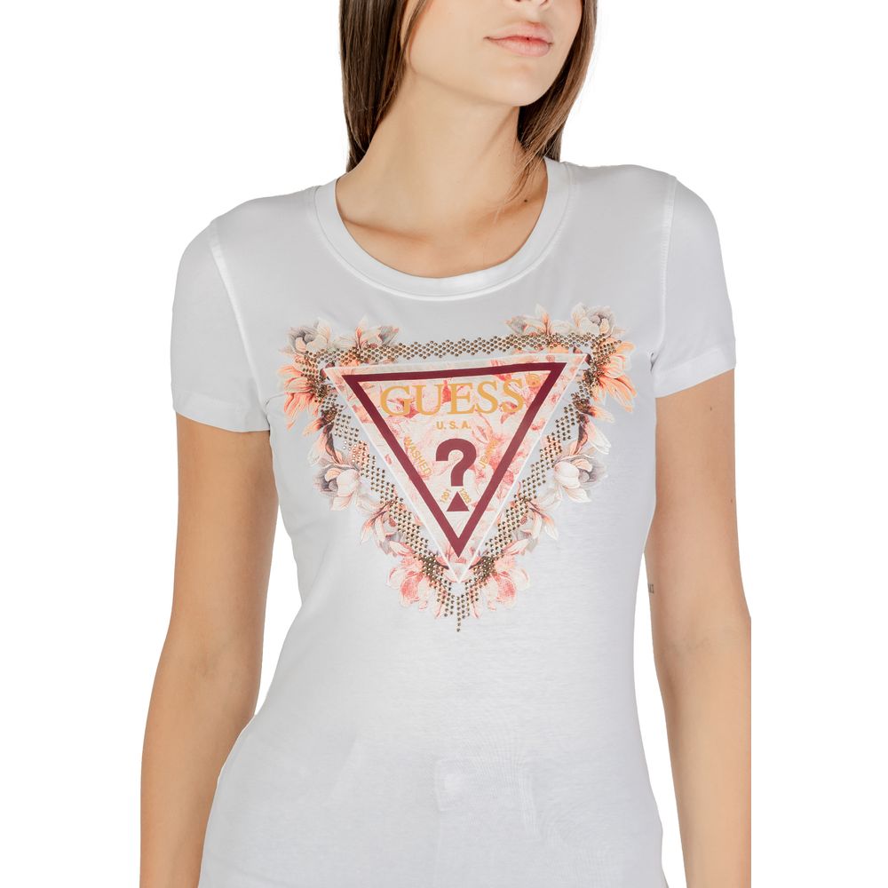 Guess - White Cotton T-Shirt