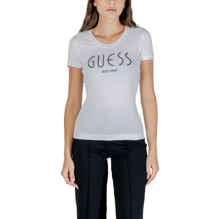 Guess White Cotton T-Shirt