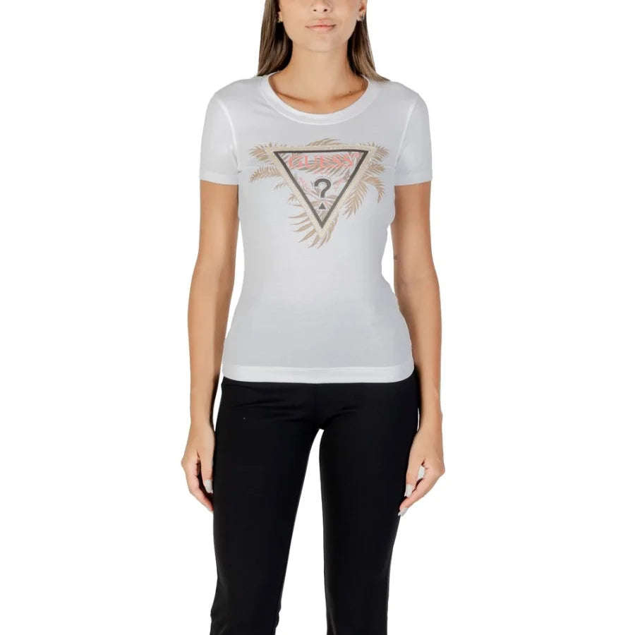 Guess White Cotton T-Shirt