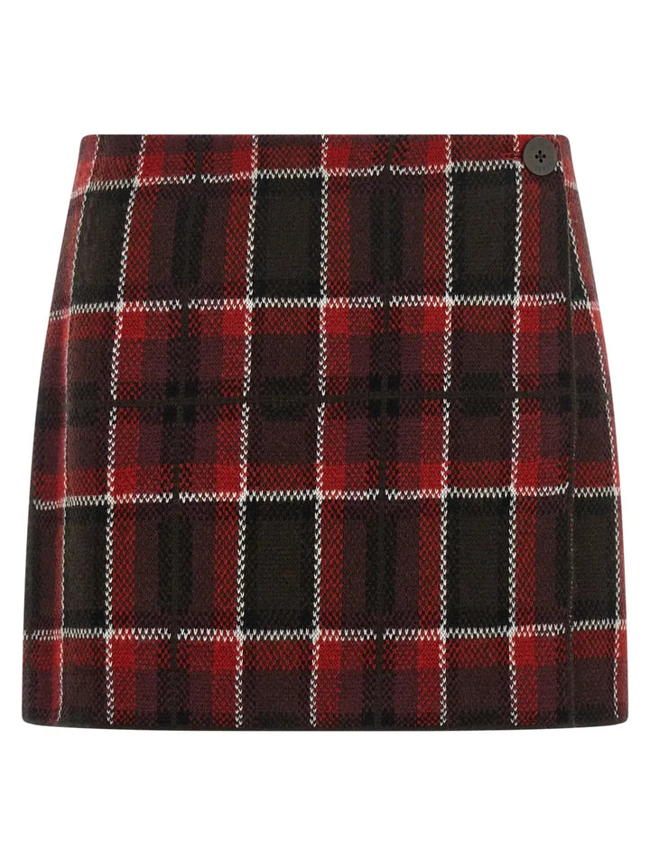 Guest in Residence Red Wool Long Skirt