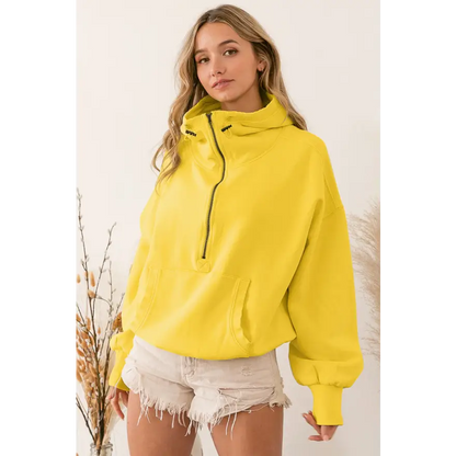 Discover the Trendy Half-Zip Drop Shoulder Hoodie You Can’t Resist Clothing Tops Trendsi