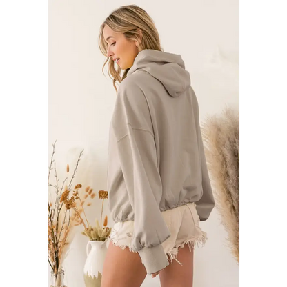 Discover the Trendy Half-Zip Drop Shoulder Hoodie You Can’t Resist Clothing Tops Trendsi