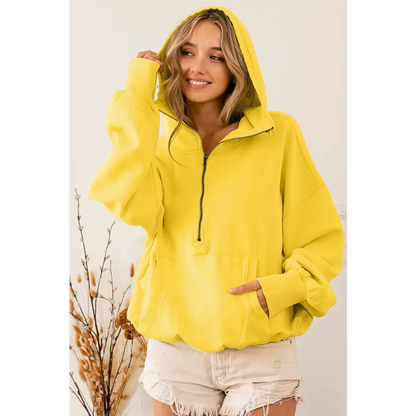 Discover the Trendy Half-Zip Drop Shoulder Hoodie You Can’t Resist Clothing Tops Trendsi