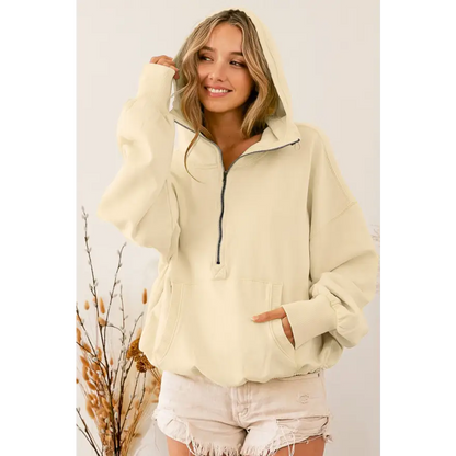 Discover the Trendy Half-Zip Drop Shoulder Hoodie You Can’t Resist Clothing Tops Trendsi