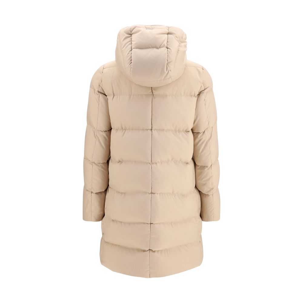 Herno Puffer Jackets - Beige Polyester Full-Length Jacket