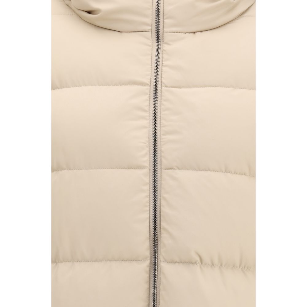 Herno Puffer Jackets - Beige Polyester Full-Length Jacket