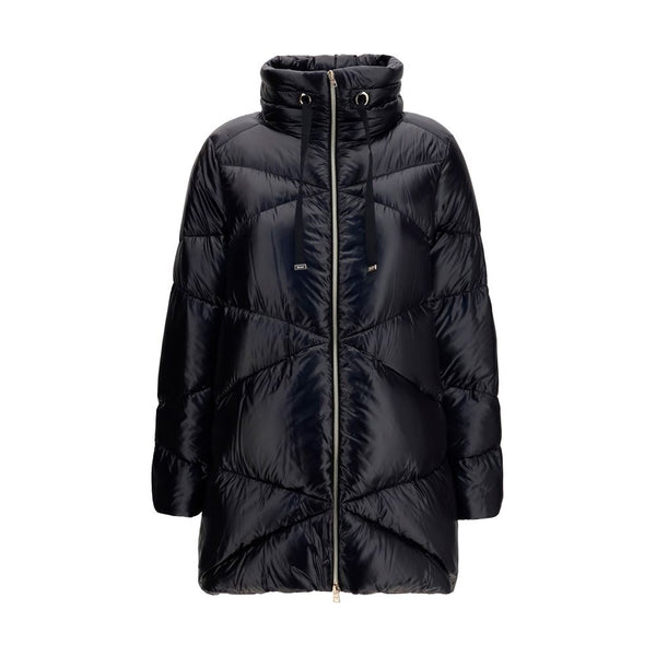 Herno Puffer Jackets - Black Goose Down Full-Length Jacket