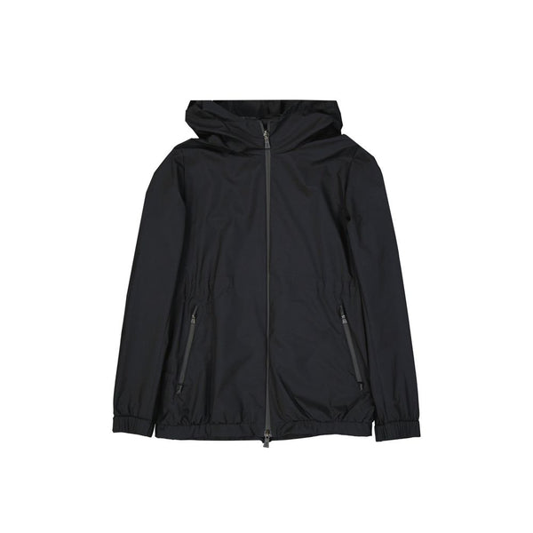 Herno Windbreakers - Black Polyester Shell Jacket