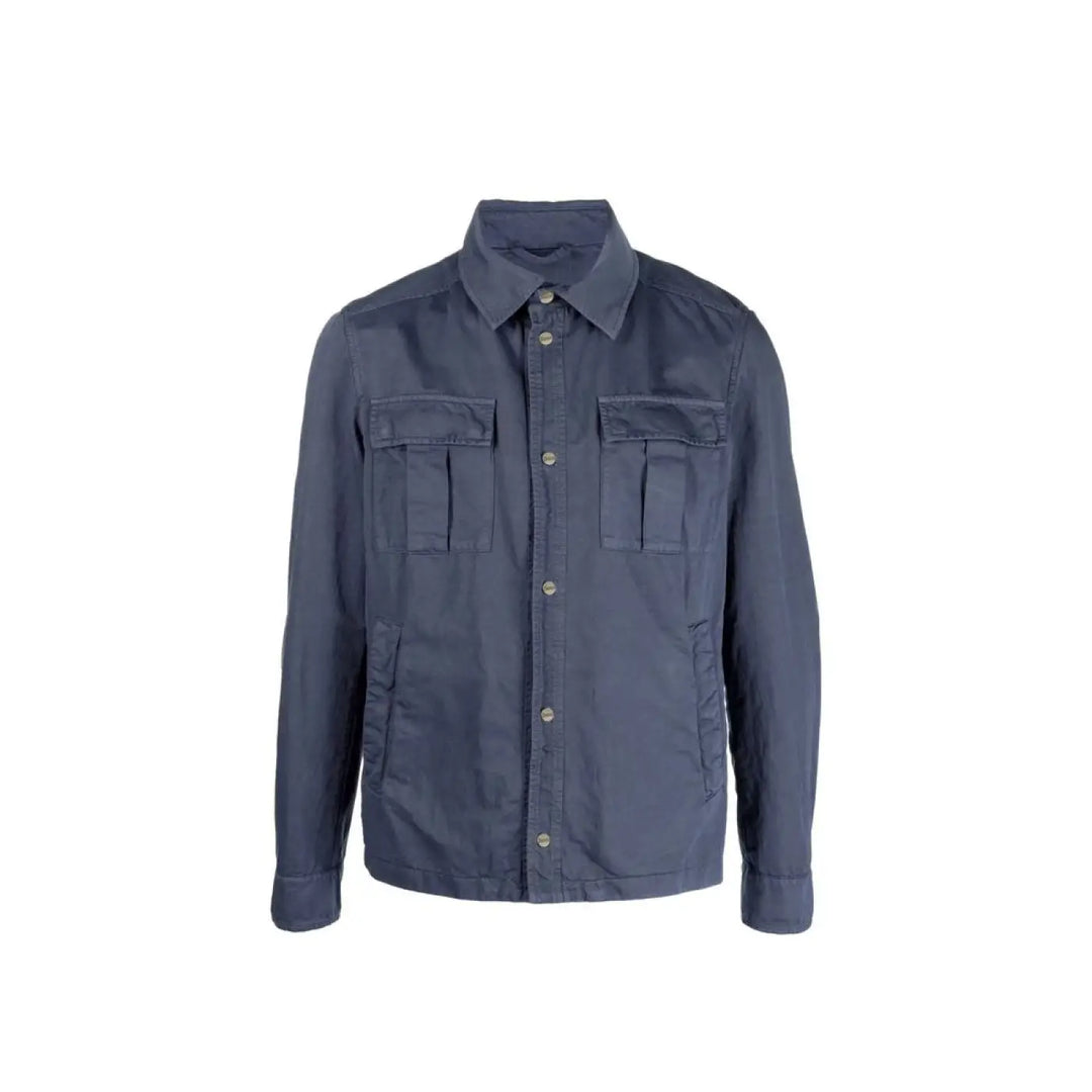 Herno Blue Cotton Coat