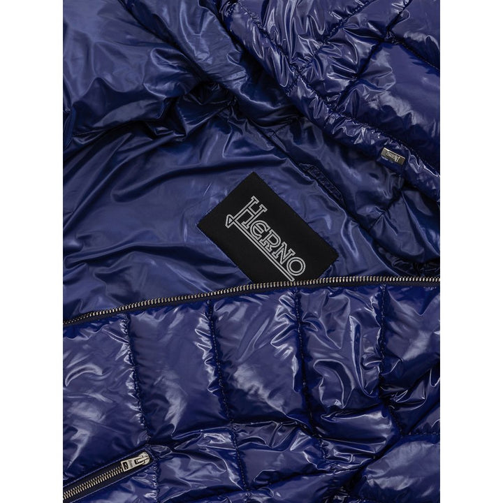 Herno Puffer Jackets - Blue Polyamide Coat
