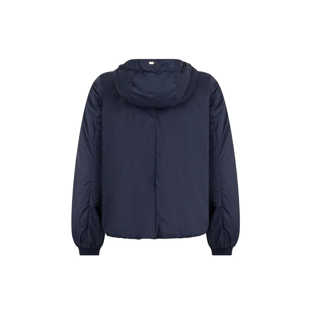 Herno Puffer Jackets - Blue Polyamide Full-Length Jacket