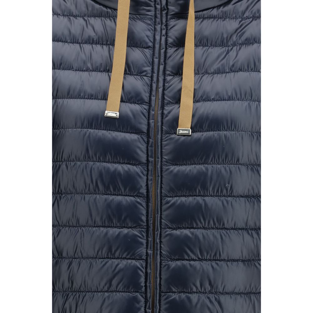 Herno Puffer Jackets - Blue Polyester Coat