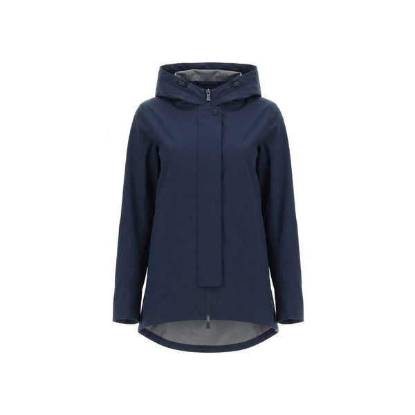 Herno Rain Coats - Blue Polyester Shell Jacket