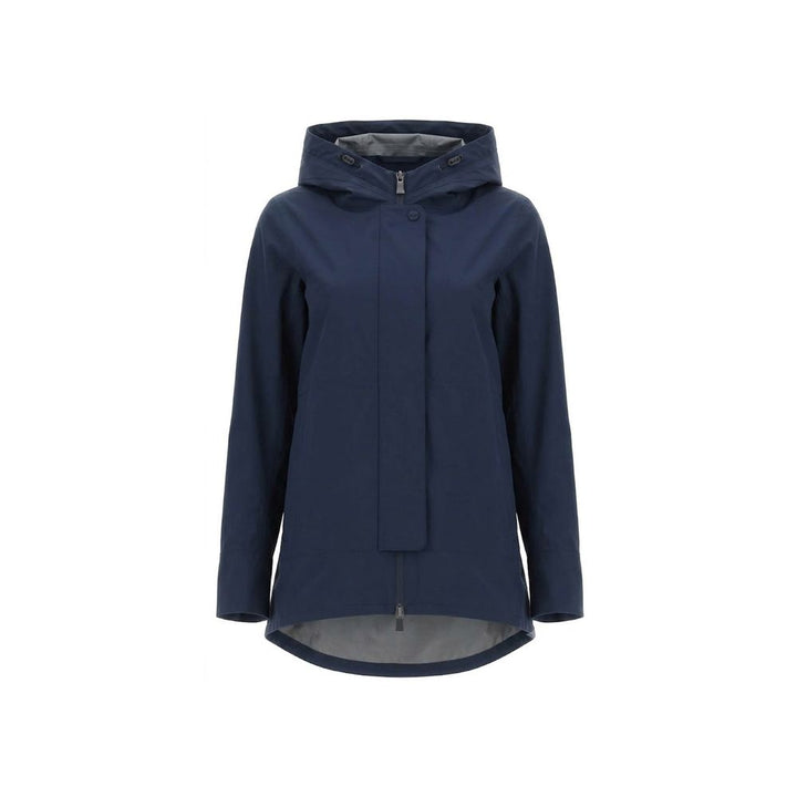 Herno Rain Coats - Blue Polyester Shell Jacket