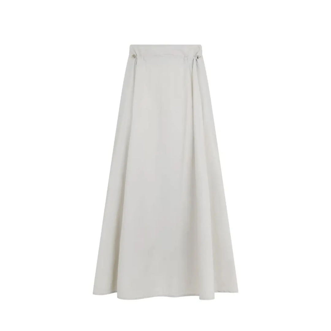 Herno Gray Elastane Long Skirt