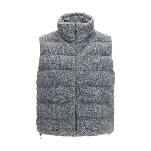 Herno Coats & Jackets - Gray Polyester Sleeveless Jacket