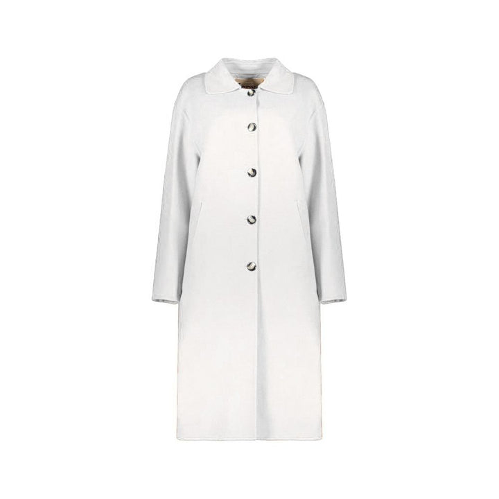 Herno Overcoats - White Wool Coat