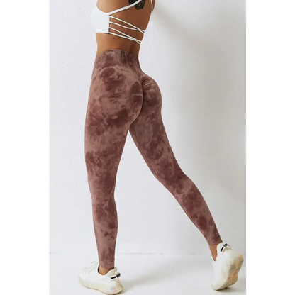 Elevate Your Workout with High Waist Tie-Dye Long Sports Pants Trendsi