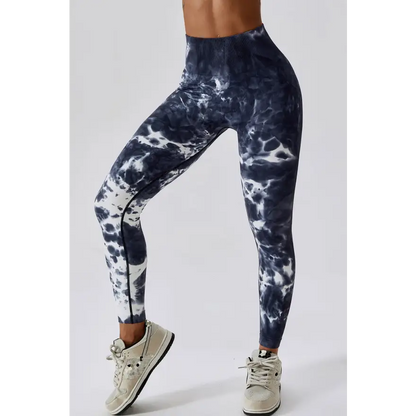 Elevate Your Workout with High Waist Tie-Dye Long Sports Pants Trendsi