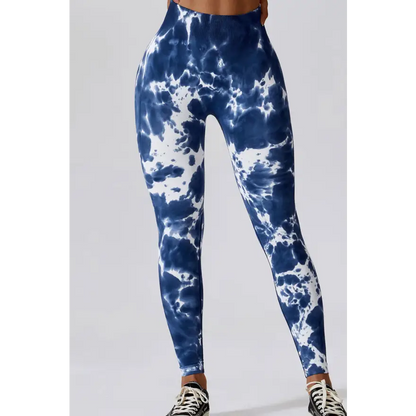 Elevate Your Workout with High Waist Tie-Dye Long Sports Pants Trendsi