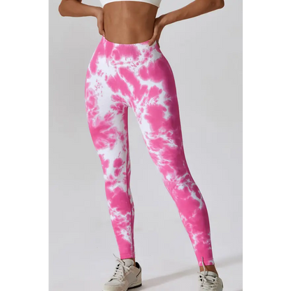 Elevate Your Workout with High Waist Tie-Dye Long Sports Pants Trendsi