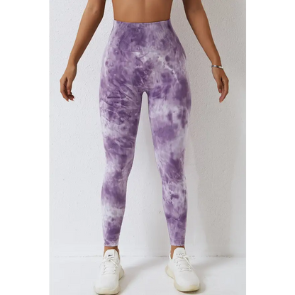 Elevate Your Workout with High Waist Tie-Dye Long Sports Pants Trendsi