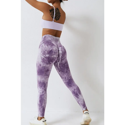 Elevate Your Workout with High Waist Tie-Dye Long Sports Pants Trendsi