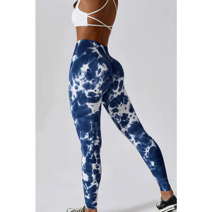 Elevate Your Workout with High Waist Tie-Dye Long Sports Pants Trendsi