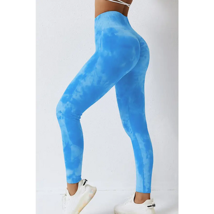 Elevate Your Workout with High Waist Tie-Dye Long Sports Pants Trendsi