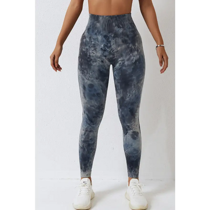 Elevate Your Workout with High Waist Tie-Dye Long Sports Pants Trendsi