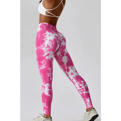 Elevate Your Workout with High Waist Tie-Dye Long Sports Pants Trendsi