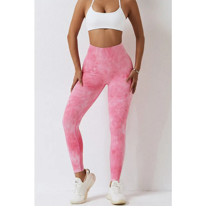 Elevate Your Workout with High Waist Tie-Dye Long Sports Pants Trendsi