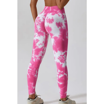 Elevate Your Workout with High Waist Tie-Dye Long Sports Pants Trendsi