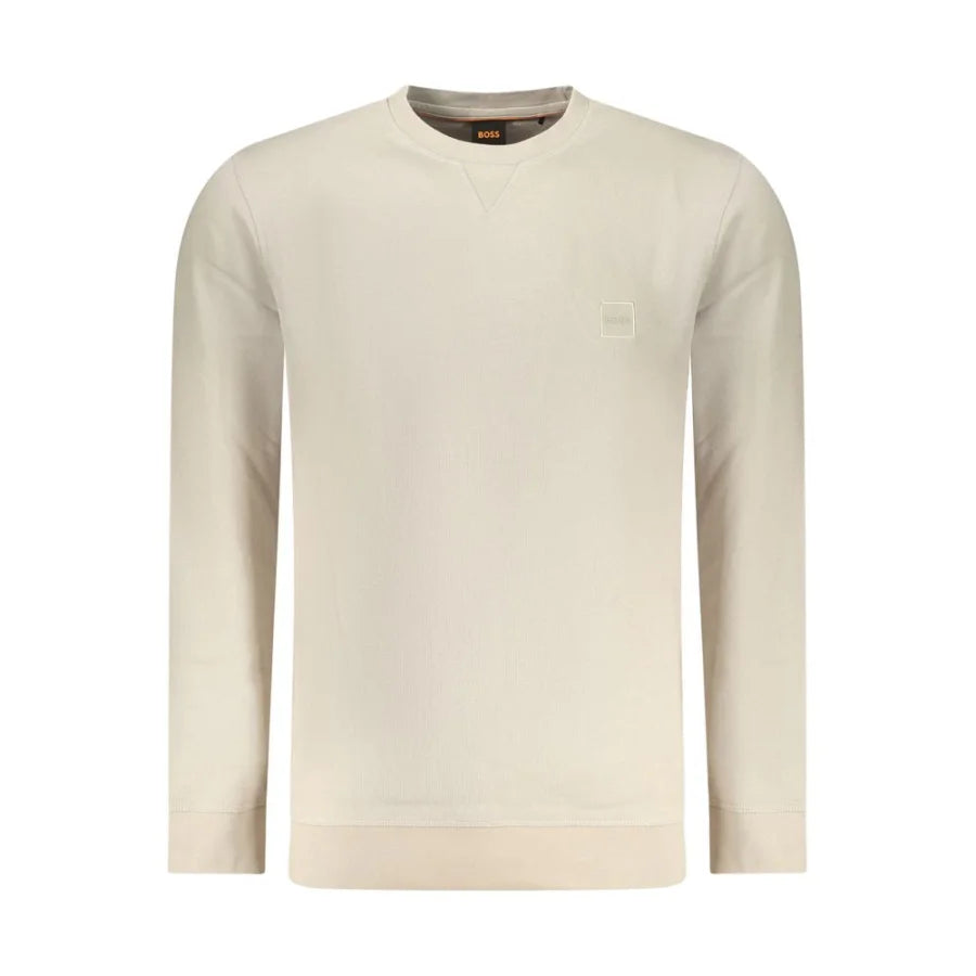 Hugo Boss Beige Cotton Men Sweatshirt