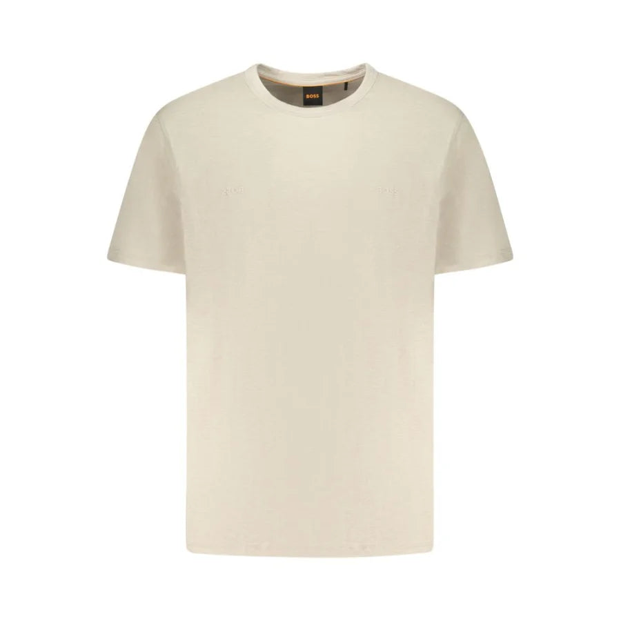 Hugo Boss Beige Cotton Men T-Shirt