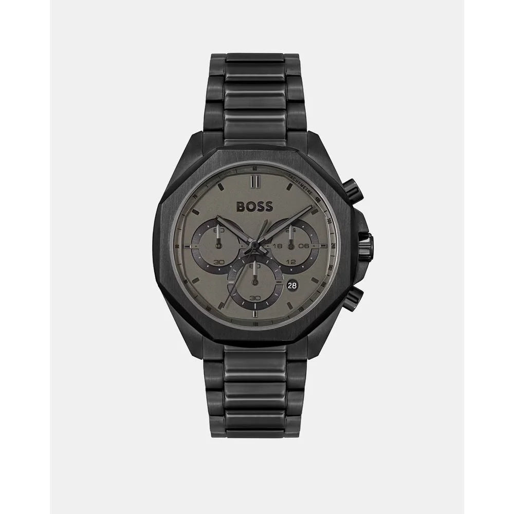 Hugo Boss Black Stainless Steel Quartz Watch 44MM Water Resistant
