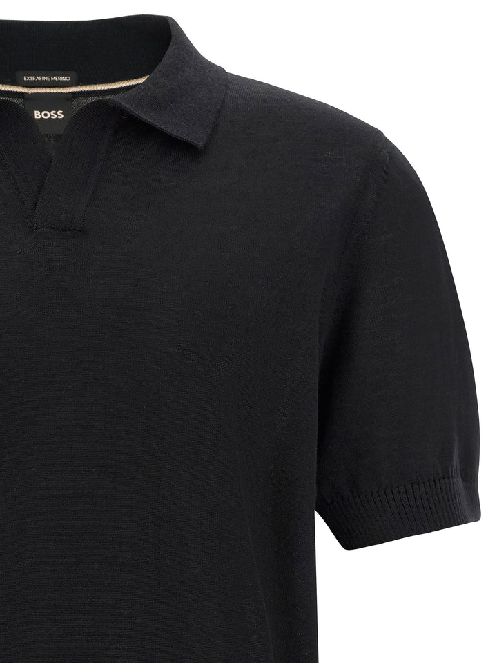 Hugo Boss Black Virgin Wool Polo Shirt