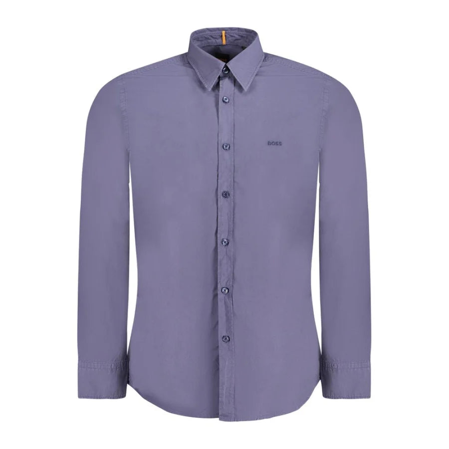 Hugo Boss Blue Cotton Men Shirt