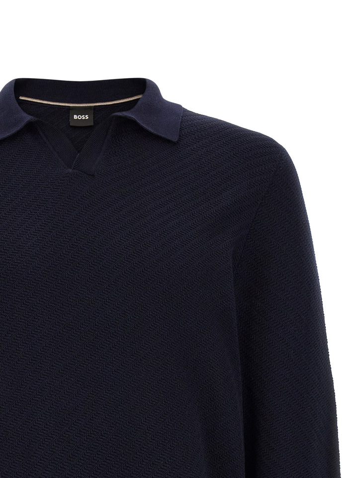 Hugo Boss Blue Cotton Polo Shirt