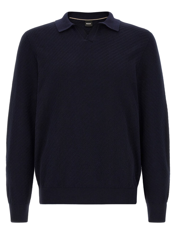 Hugo Boss Blue Cotton Polo Shirt