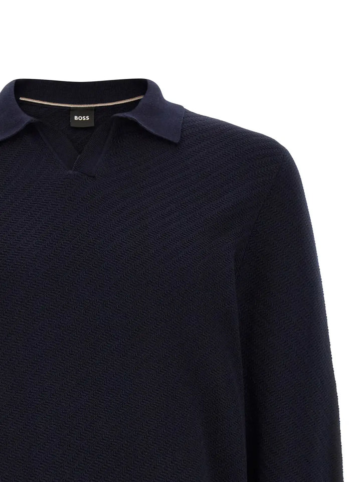 Hugo Boss Blue Cotton Polo Shirt