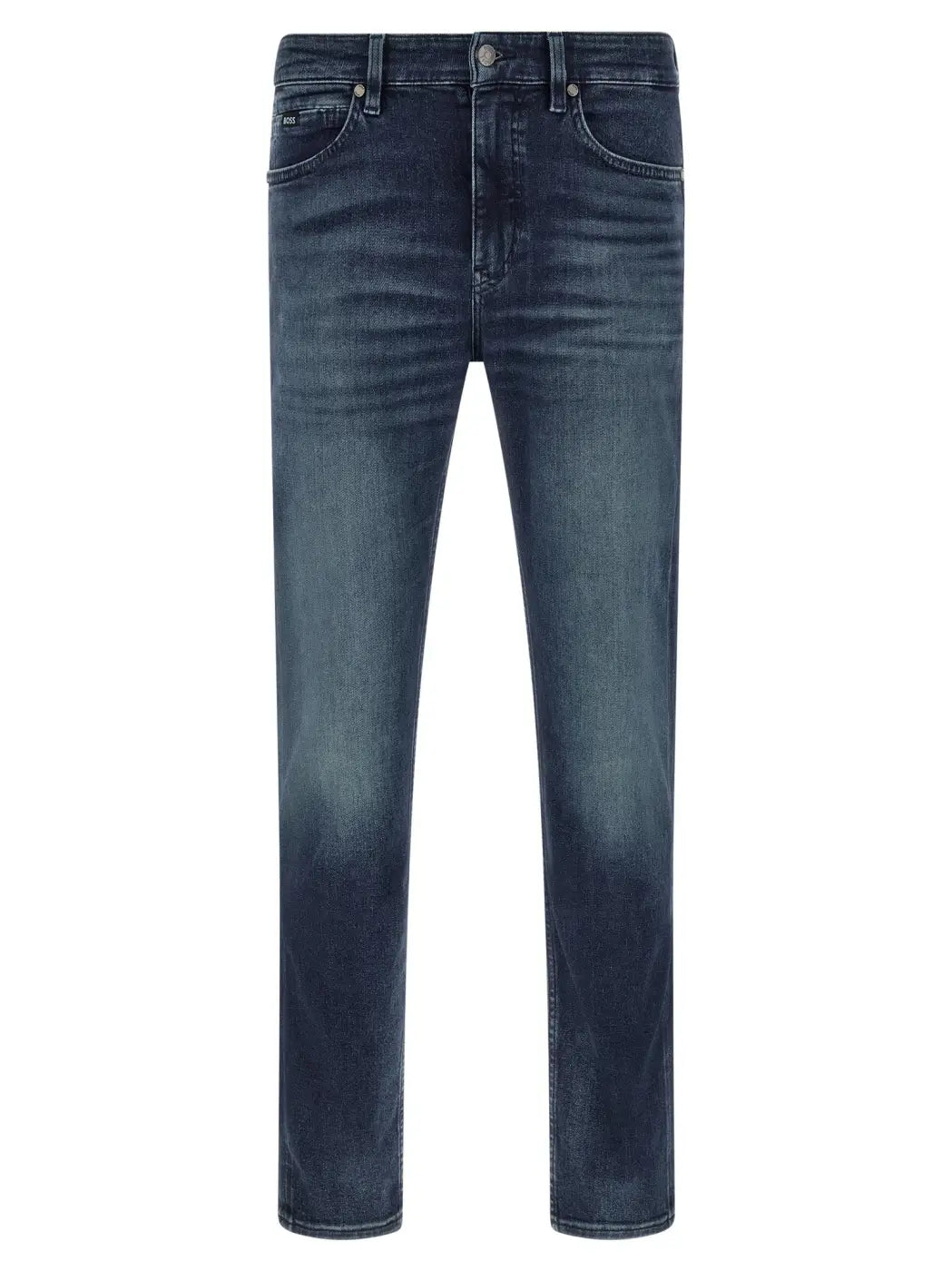 Hugo Boss Blue Cotton Tapered Jeans