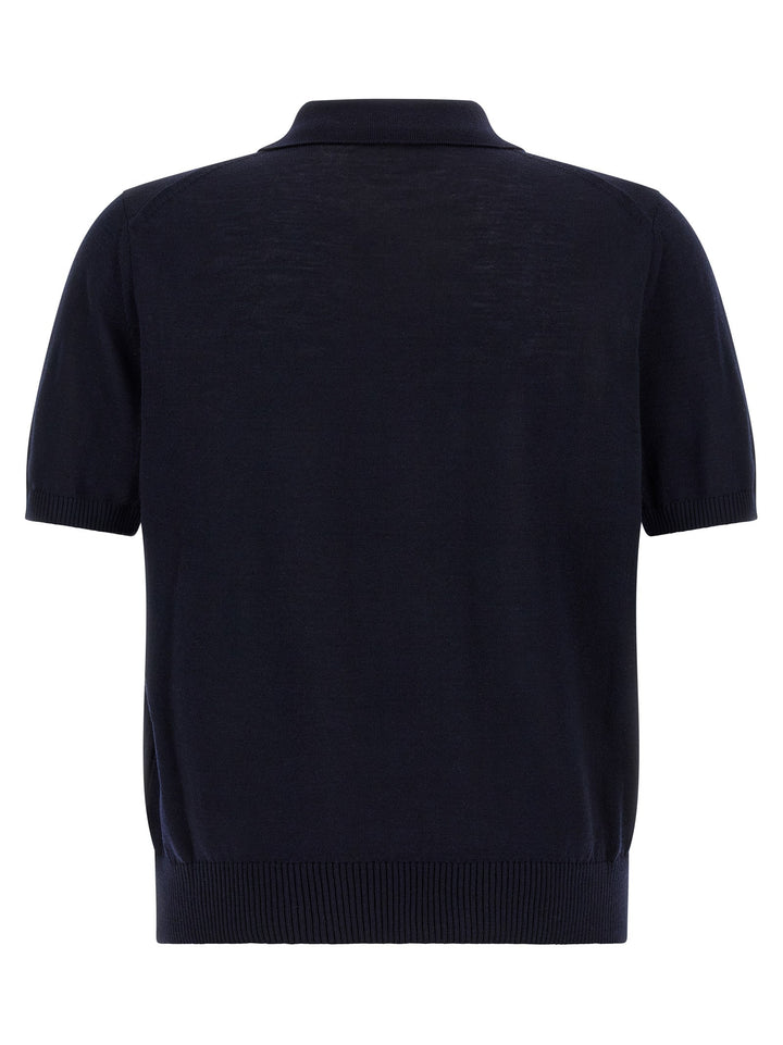 Hugo Boss Blue Virgin Wool Polo Shirt