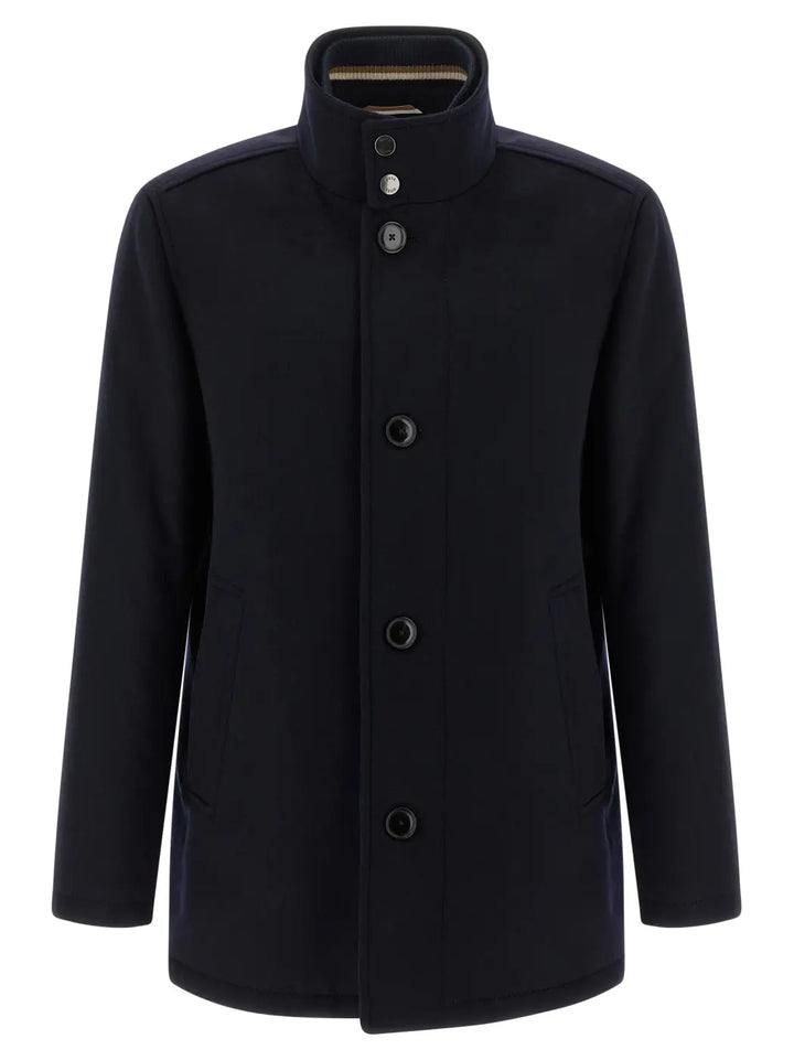 Hugo Boss Blue Wool Coat