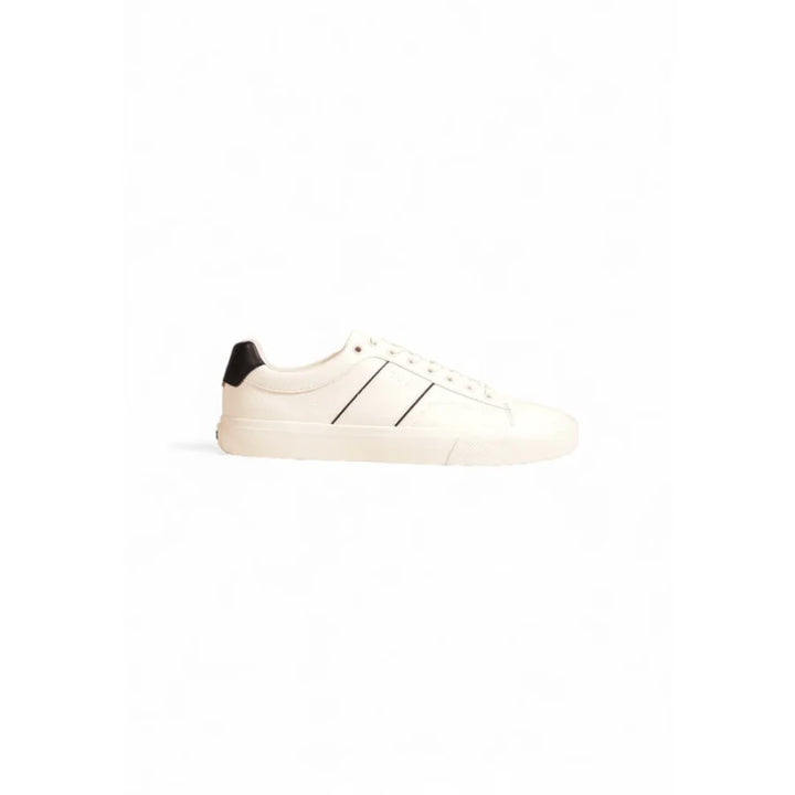 Hugo Boss Cream Leather Low Top Sneakers